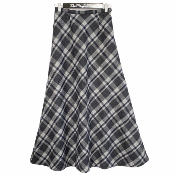 Garnet Hill Dresses & Skirts - Garnet Hill Plaid Wool Maxi Skirt SZ 00